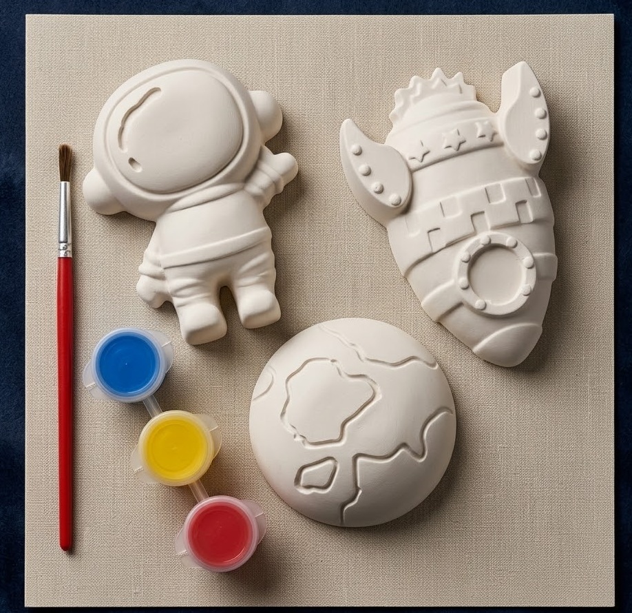 Kids Ceramic Space Painting Kit - Image 2, Montessori learning kit for kids